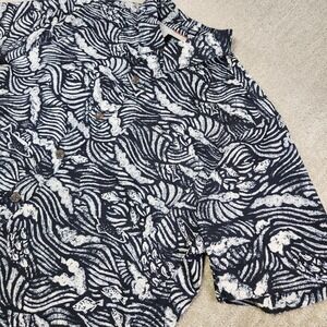 Alaskan Hardgear Shirt Men Large Mountain Stream AOP Performance Button Up Black